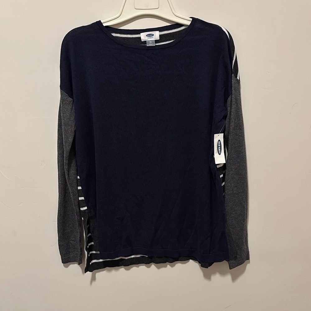 NWT Old Navy Color Block Stripe Sweater Crewneck XS